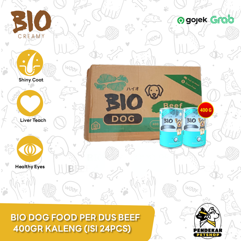 Gosend Makanan Basah Anjing Bio Dog Kaleng Wet Food 400gr Grosir 24pcs