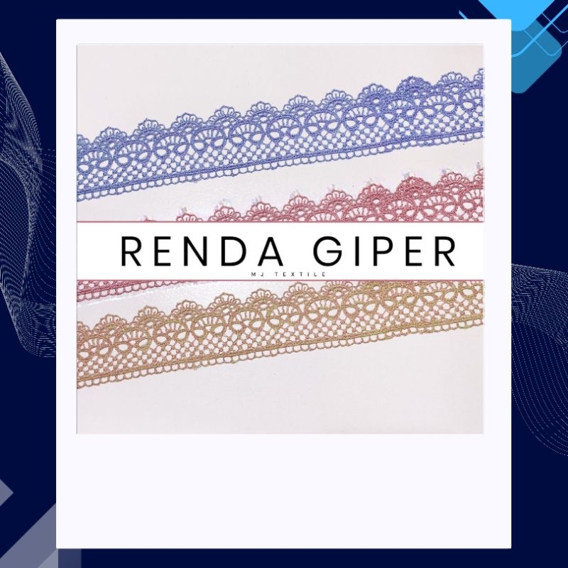RENDA GIPER BORDIR RENDA LEBAR 5 CM DRESS BAJU TILE METERAN