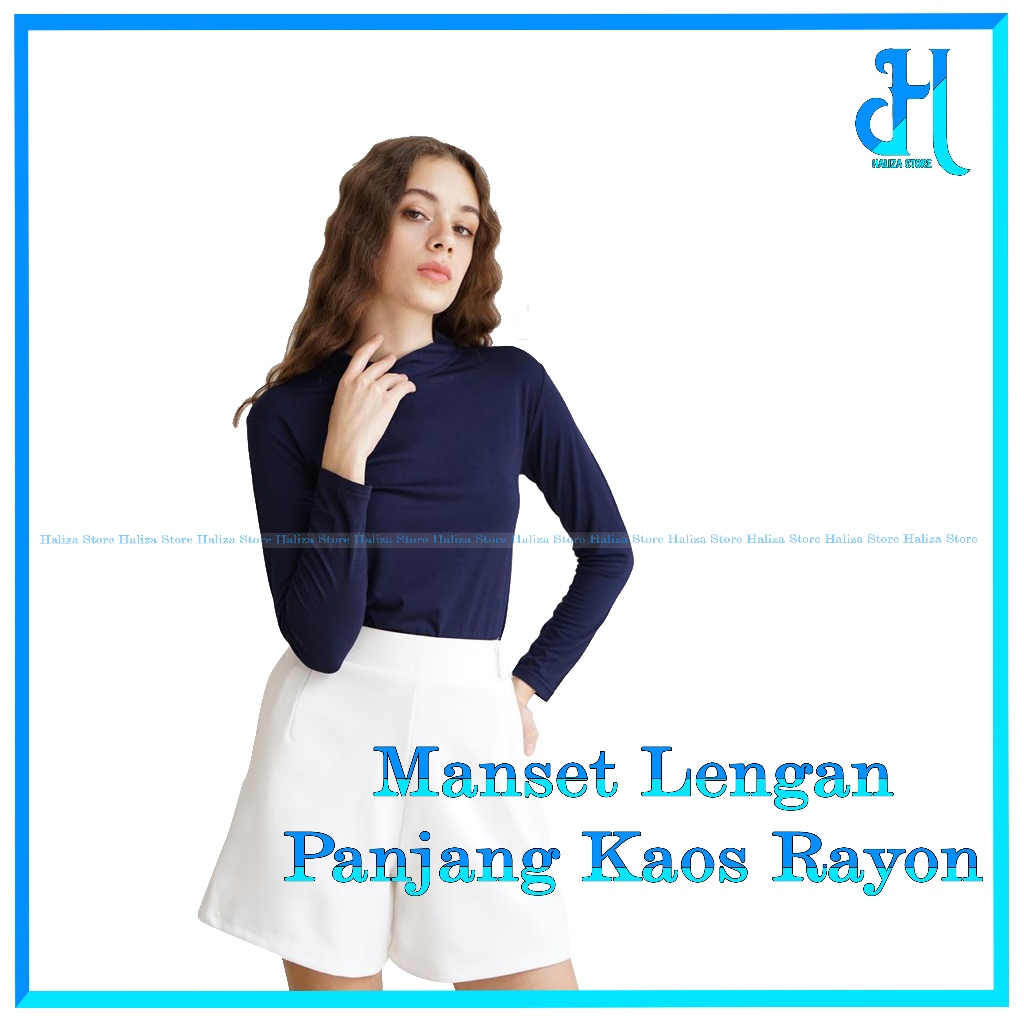 Manset Lengan Panjang Dewasa Bahan  Kaos Rayon (Turtle Neck)/ Manset Dewasa/ Atasan Manset Wanita/ K