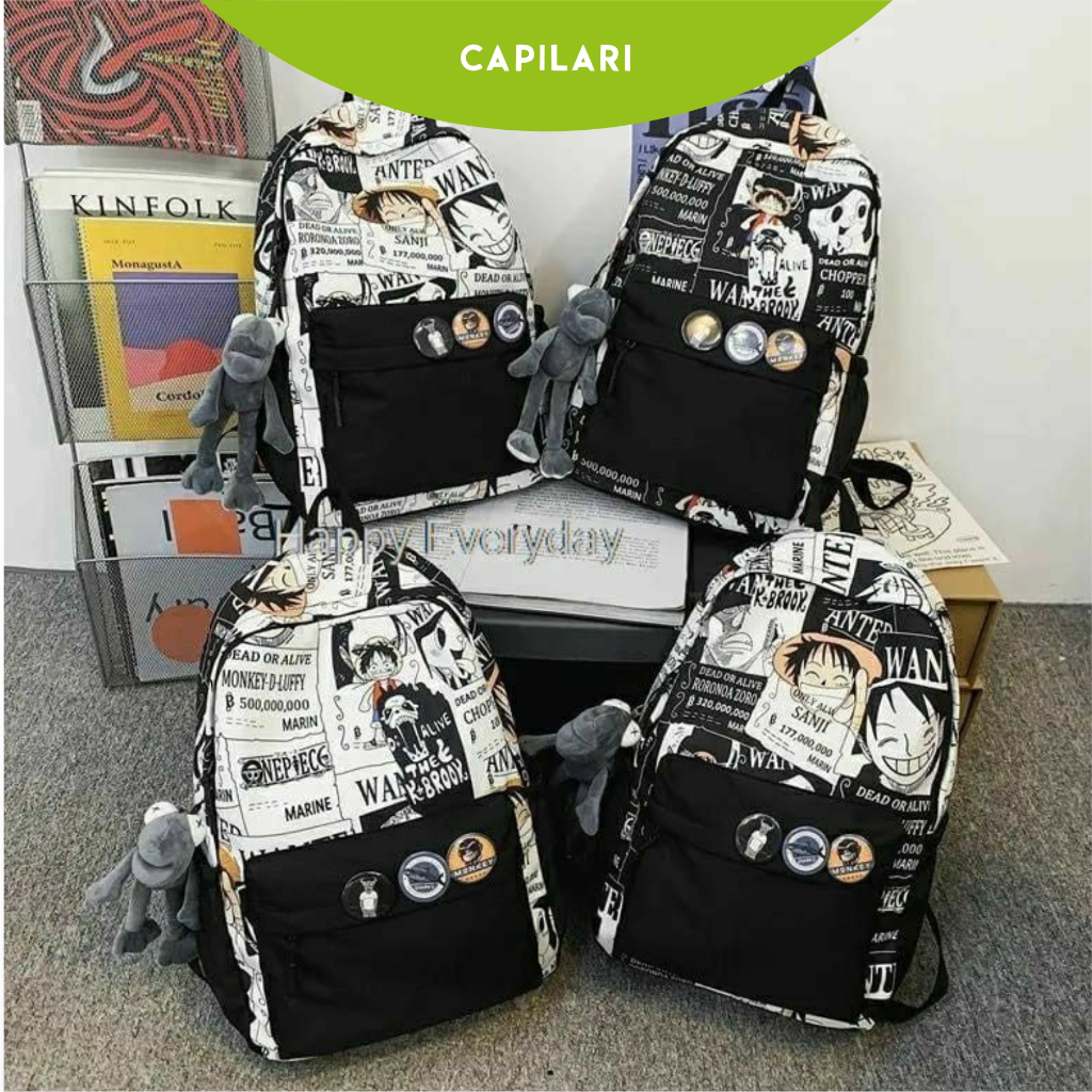 Tas Ransel YBC 005 Anak Sekolah Laki Laki Perempuan Unisex Tas Punggung Polos Bahan Canvas Cewek Cow