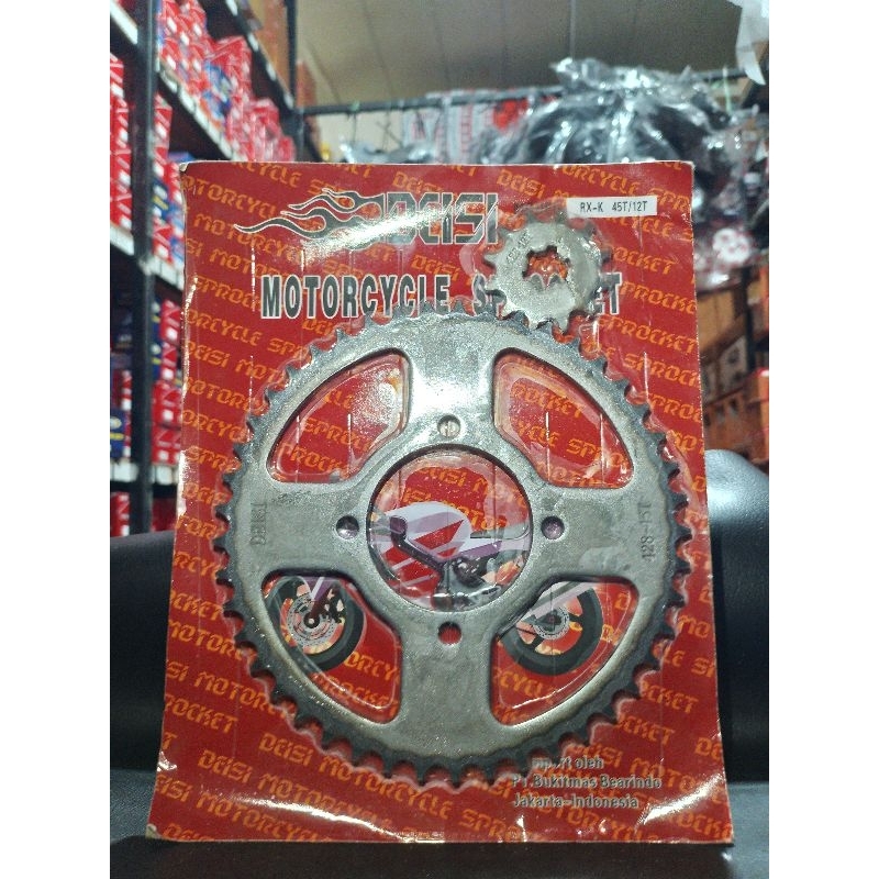 GIR GEAR PRESS / GIR GEAR SET DEPAN DAN BELAKANG RX-K 45T/12T