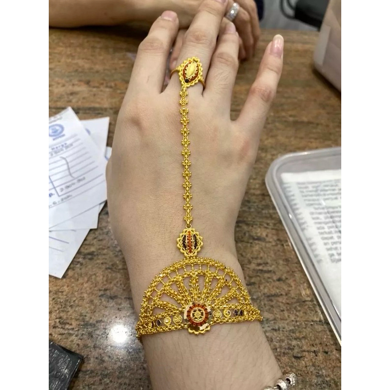 Gelang India Sambung Cincin EMAS ASLI Kadar 700 16K