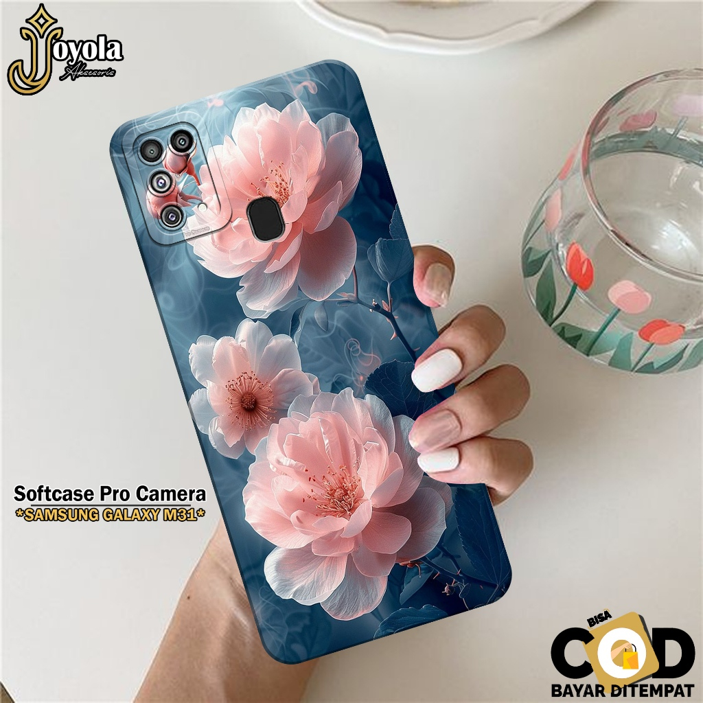 JOYOLA Case Samsung Galaxy M31 - Fahion Case Bunga - Softcase Samsung Galaxy M31 - Pro Camera - Casi