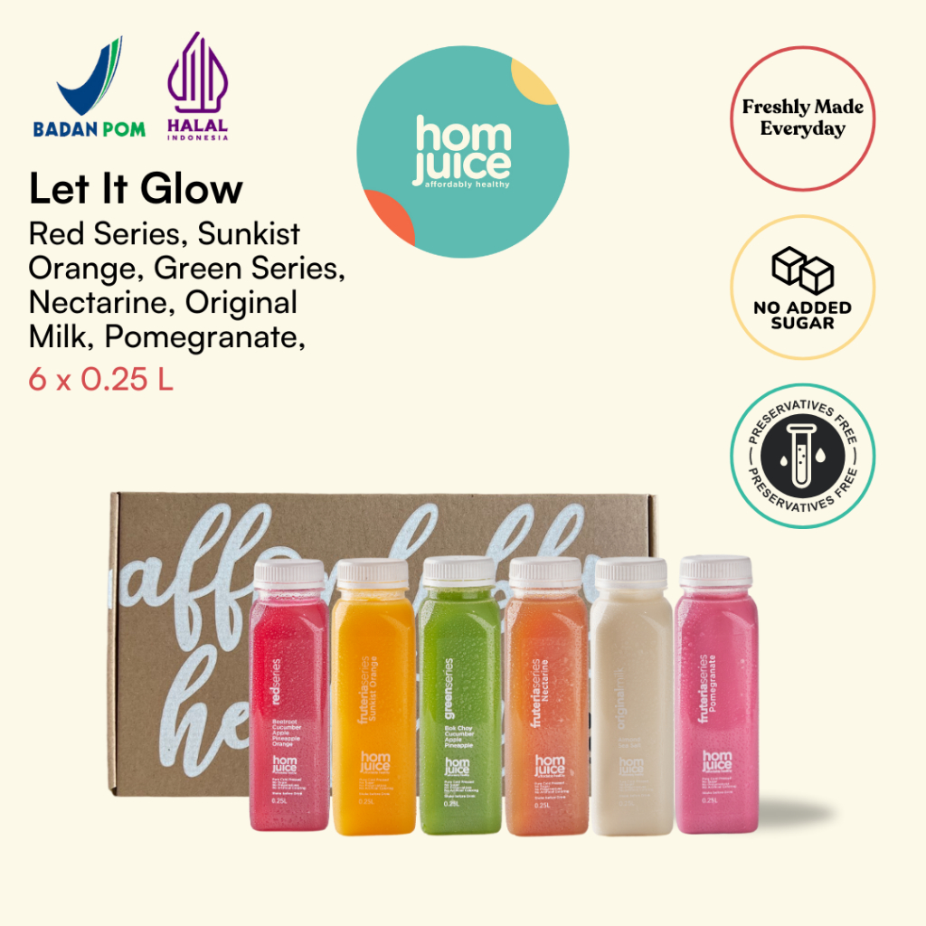 

Homjuice - Let it Glow 6 x 250 ml (Cold-Pressed Juice/Jus/Detox)