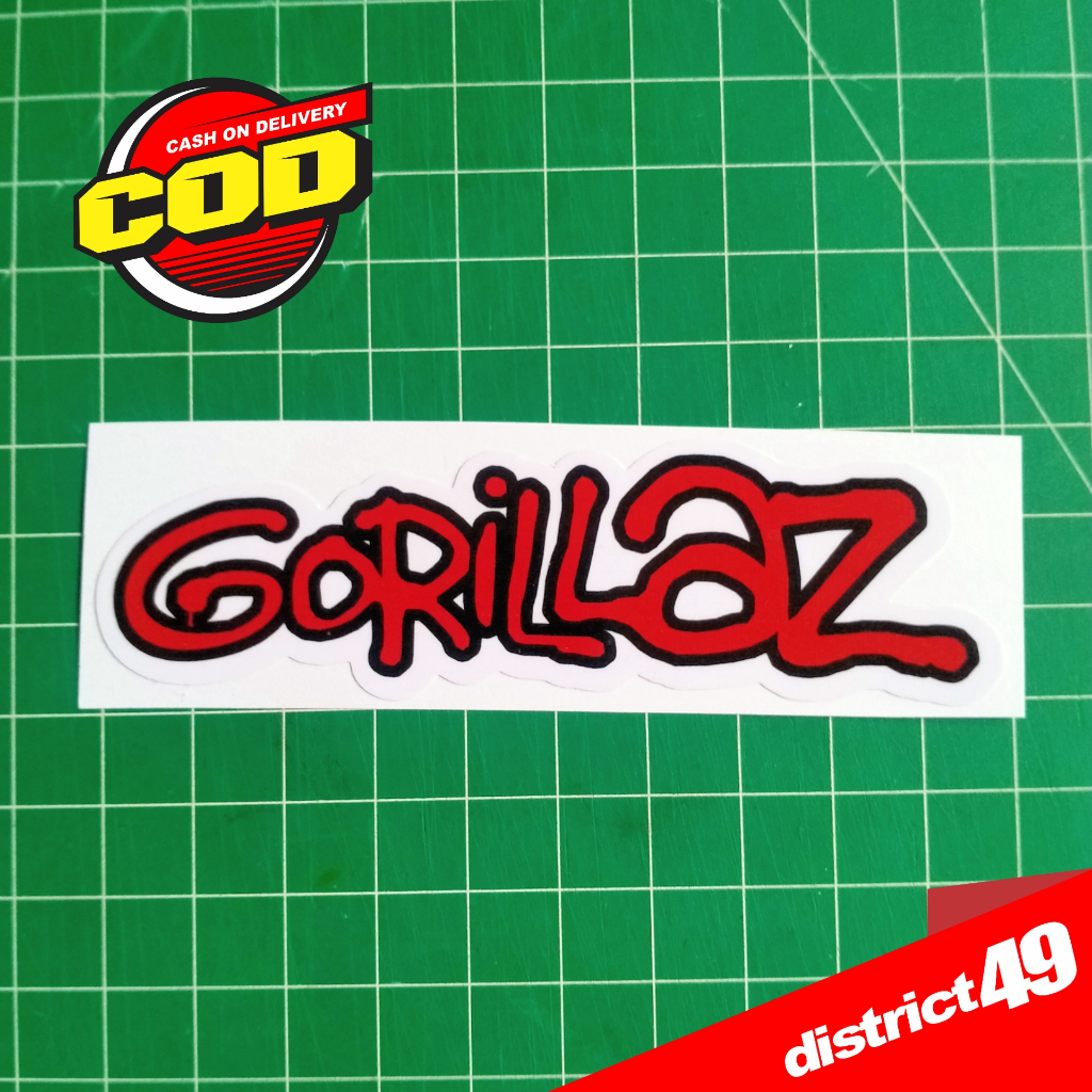 Stiker GORILLAZ - Stiker Print Cut Laminasi Glossy Tahan Air - Stiker Motor Mobil dan Helm sudah mem
