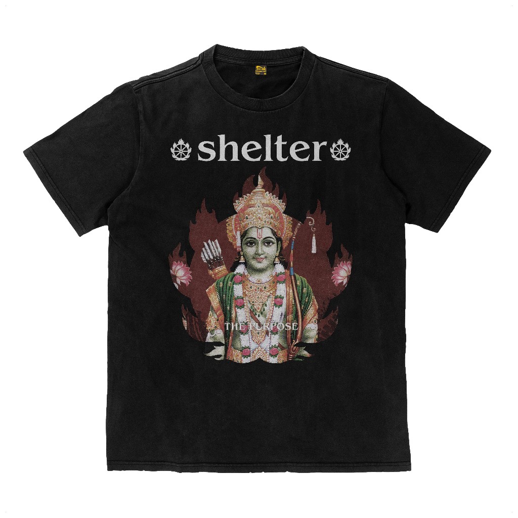 Kaos Shelter The Purpose Hare Krishna Hardcore Punk Kaos Tebal T Shirt 16s Heavyweight Hitam