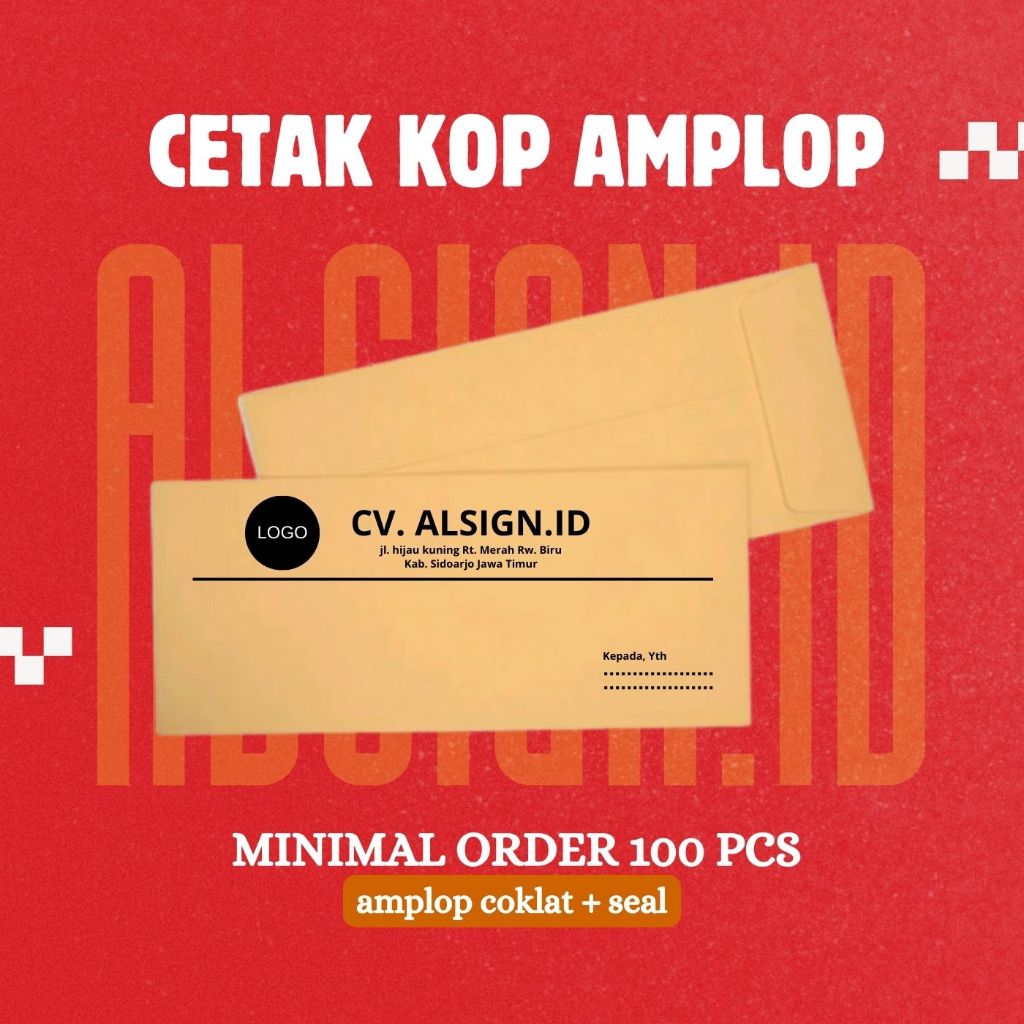 

(MIN 100PCS) CETAK KOP AMPLOP COKLAT | CETAK AMPLOP | CETAK KOP SURAT AMPLOP 10X24 CM