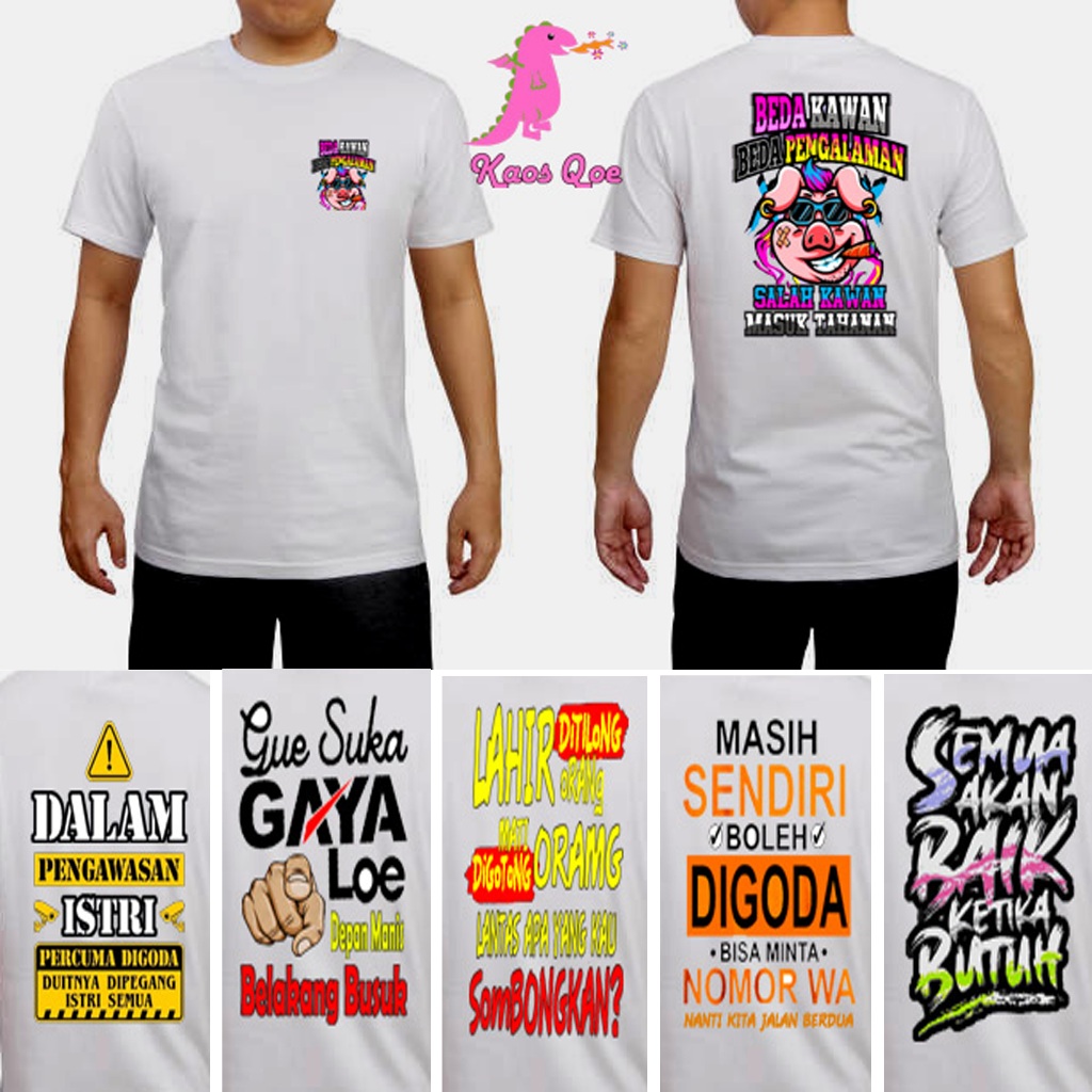 kaos kata kata LUCU / VIRAL / KEREN / NYINDIR / MOTIVASI / JAWA / Motivasi Dewasa Putih