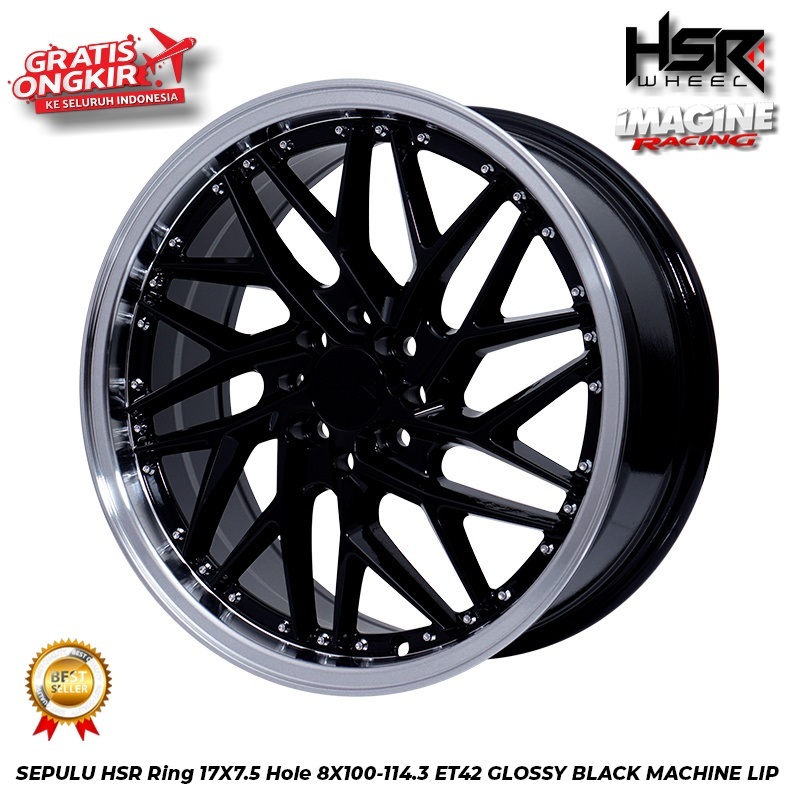 Velg mobil racing ring 17 raize jazz vios avanza hole 4x100-114,3 hsr sepulu