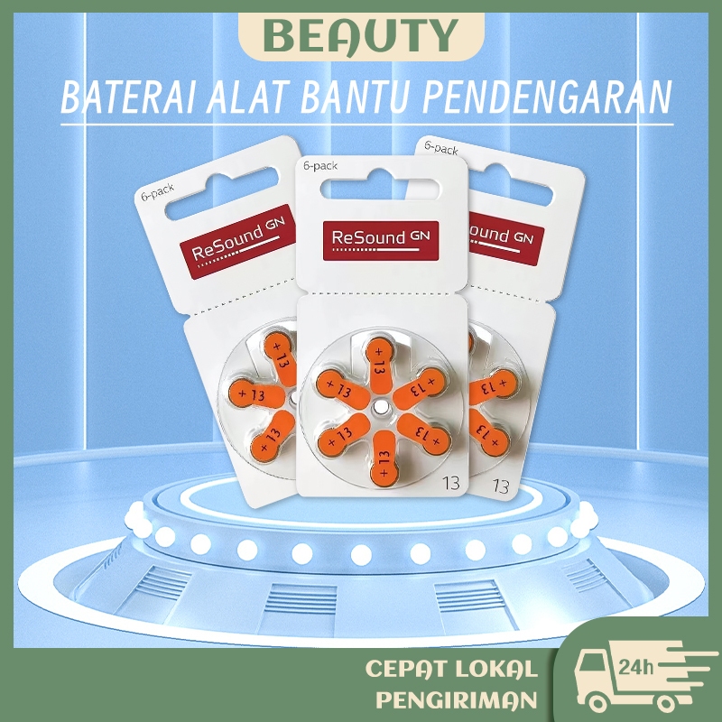 6Pcs Baterai Ukuran 13 Universal Alat Bantu Dengar Battery Baterai GN Resound 13 Hearing Aid Battery
