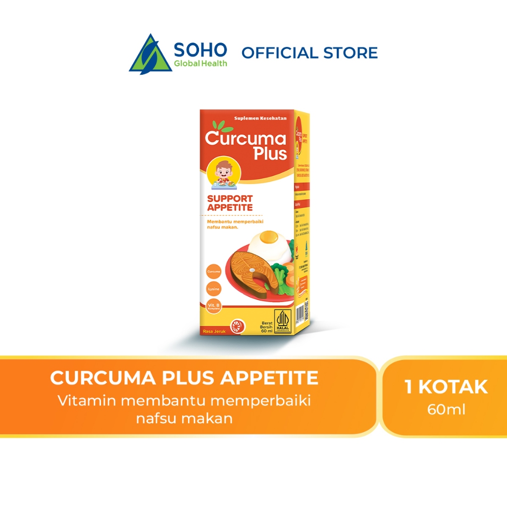 Curcuma Plus Appetite Suplemen Penambah Nafsu Makan Anak Rasa Jeruk 60ml