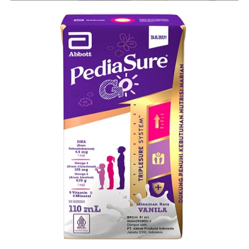 

Pediasure Go Susu UHT cair rasa Vanila 110 ml siap minum