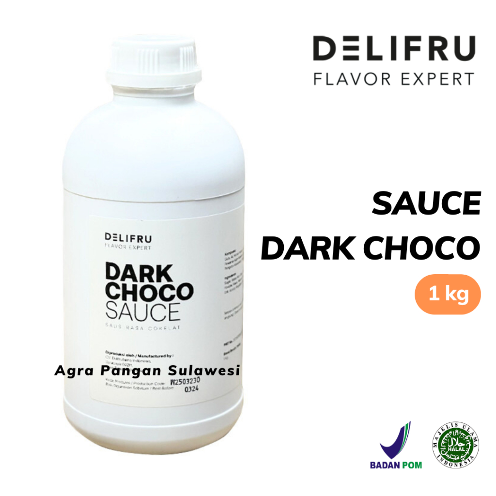 

Delifru Sauce DARK CHOCO Chocolate Cokelat Coklat 1kg 1 L Liter Saus Saos Minuman Kopi Topping 1L