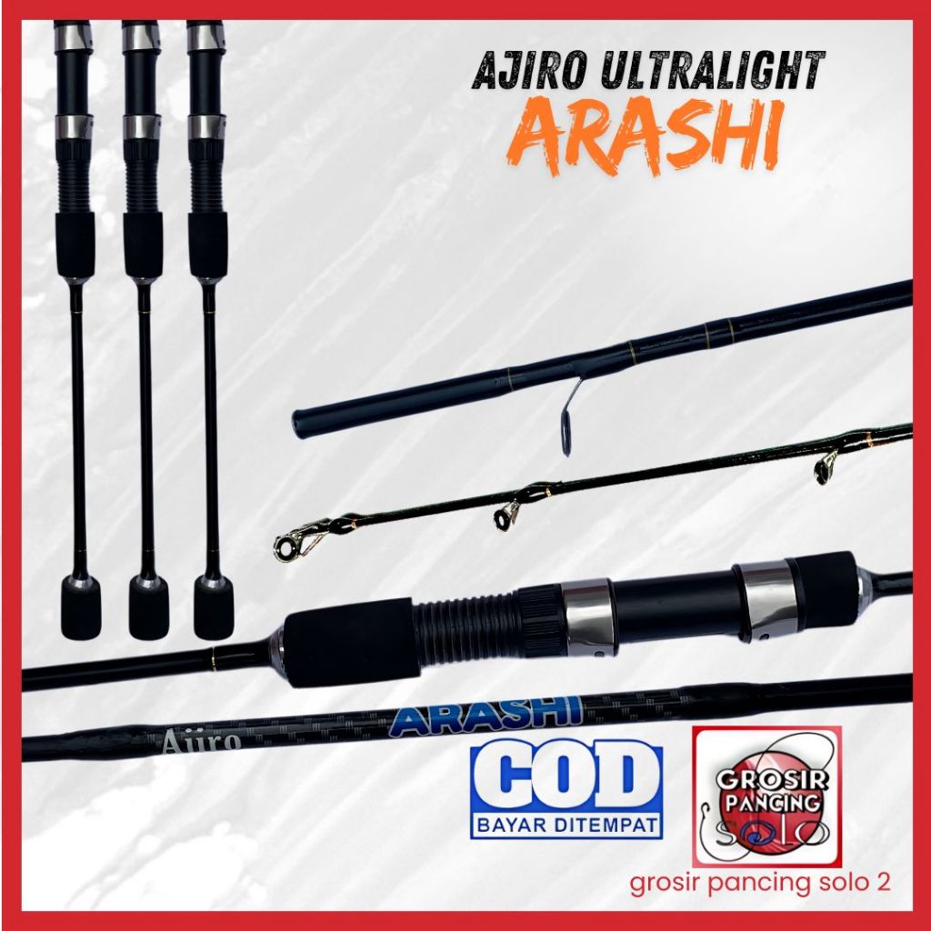 JORAN PANCING Arashi Ajiro Fishing Ultralight Sambung tengah super lentur 2-6 Lbs