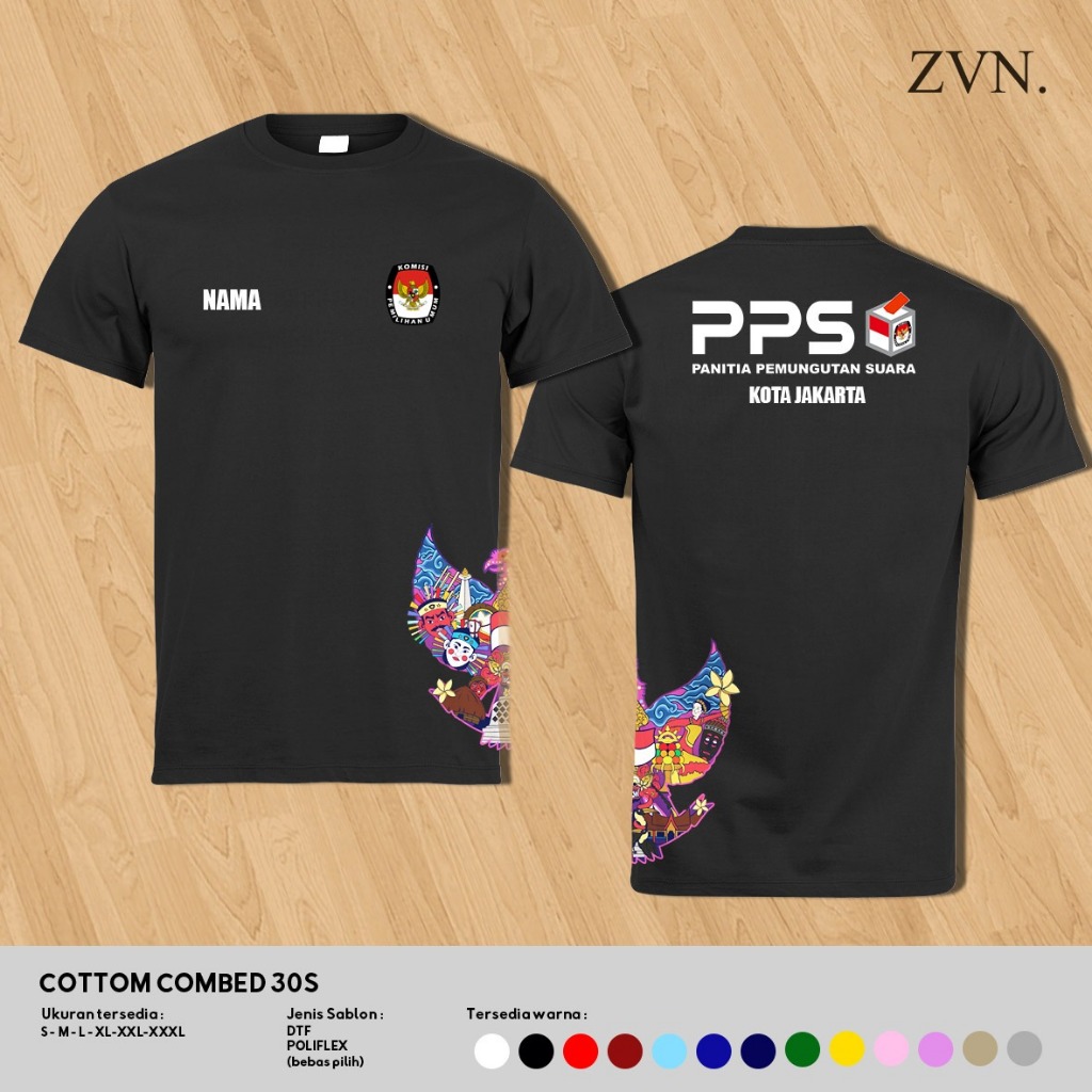 CUSTOM SABLON KAOS BAJU PANTIA SEKRETARIAT PPS PEMILU 2024 SERI A  - ZVN
