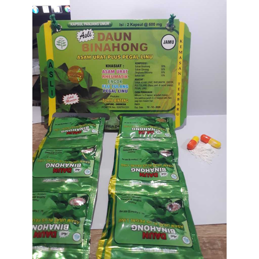 

Kapsul Daun Binahong Lis Kuning Original 100% Asli Berkhasiat
