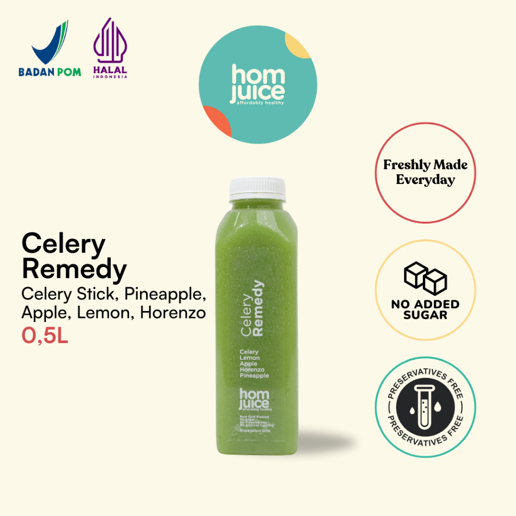 

Homjuice - Celery Remedy 500 ml (Cold-Pressed Juice/Jus/Detox)