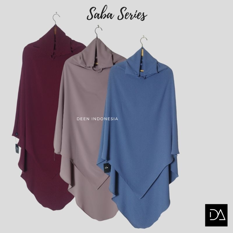 Saba Series French Khimar Khimar Instan Karet Segitiga Lancip Belakang  V Shape Semi Oval Hijab Khim