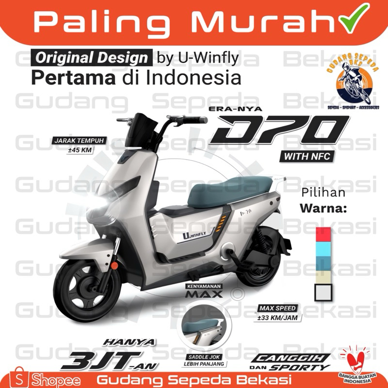 TERLARISSS SEPEDA LISTRIK EBIKE UWINFLY D60 ADV / D60 / D65 / D70 / D75 / KUTA EV 01 / SH16 / 2.0