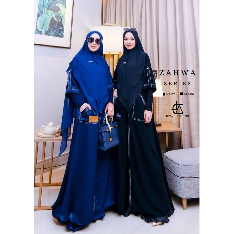 Zahwa series joza clothing dress navy joza dress hitam joza