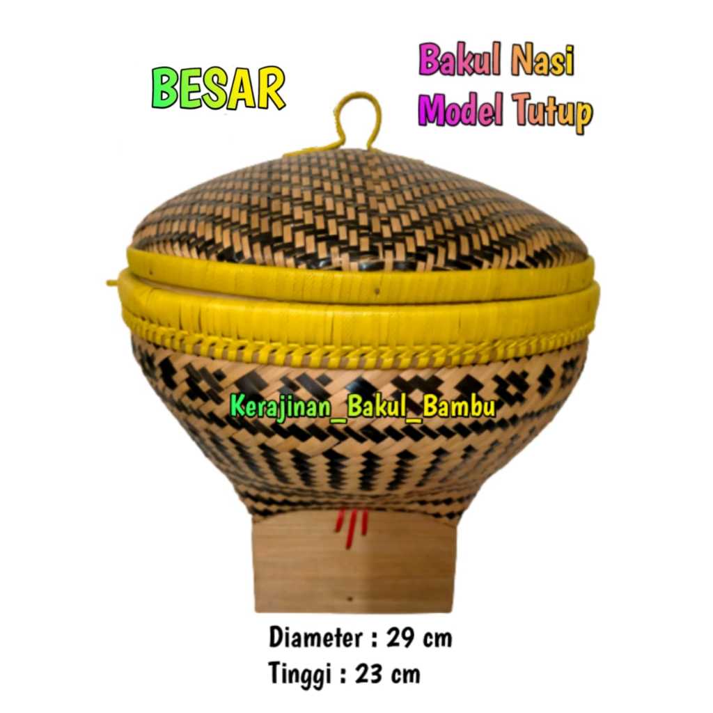 Bakul bambu atau Bakul nasi atau Boboko model tutup Ukuran BESAR bakul tradisional mewah dan antik