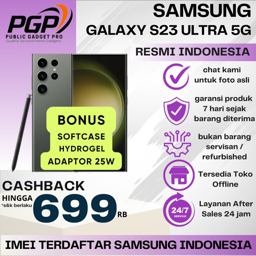 SEIN | Samsung Galaxy S23 Ultra 5G | S23+ Plus 5G | S23 FE 5G 8/256GB 8/128GB Second Resmi Indonesia