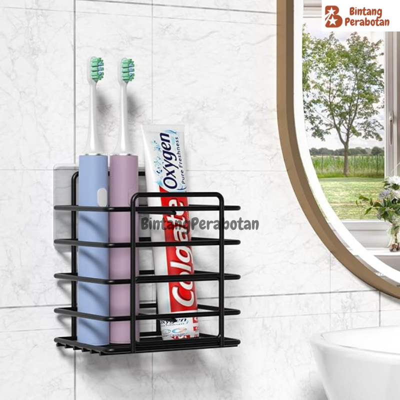 BP Rak Sikat Gigi  Besi Kamar Mandi  Tempel Dinding Anti Karat / Rak Sabun Besi Kamar Mandi Serbagun