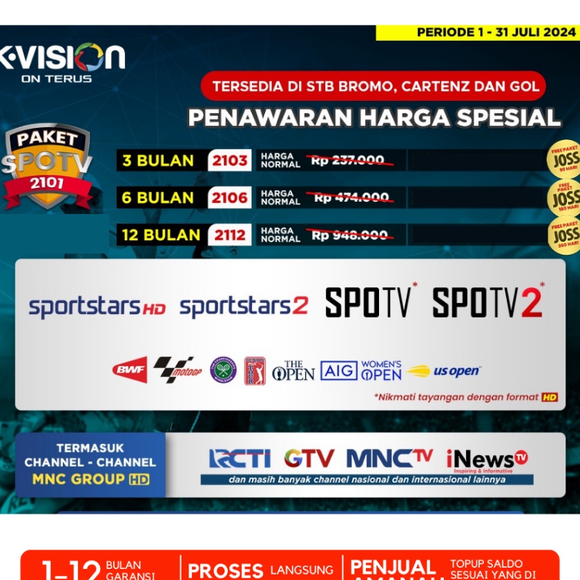 FG2 Paket SPOTV KVISION Kvision MotoGP Badminton