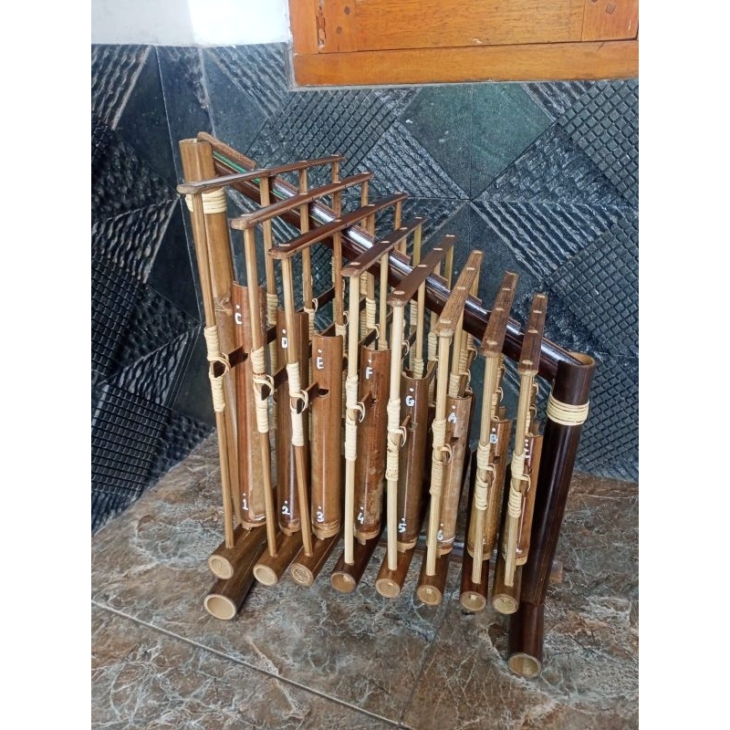 Angklung 3 Tabung Angklung Bambu Hitam 8 Nada