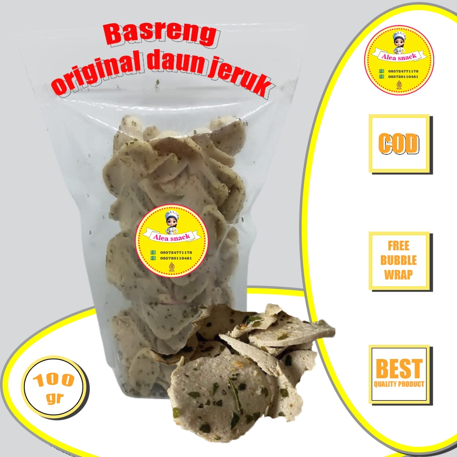 

Alea snack Basreng original daun jeruk Baso goreng 100gr