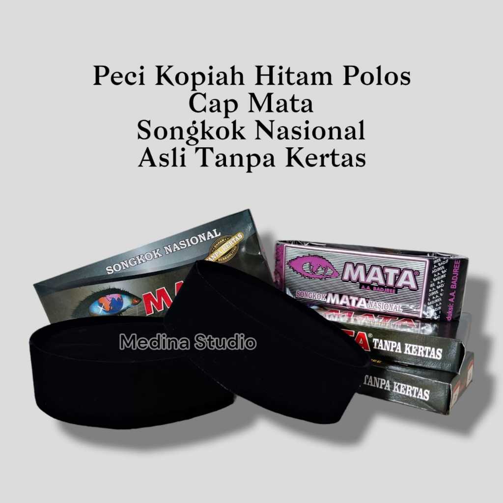 songkok peci hitam cap mata