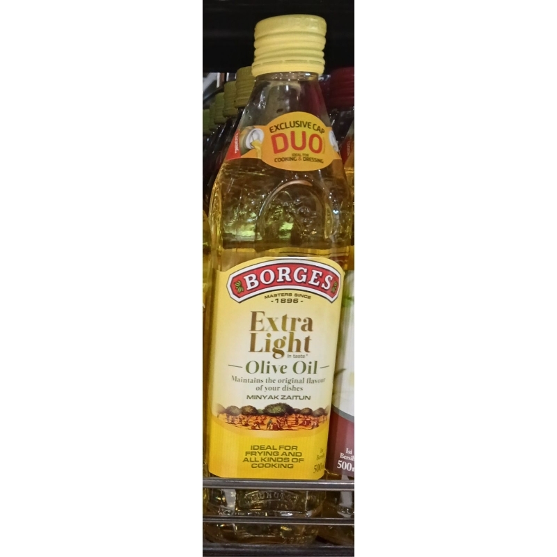 

Minyak Zaitun Ekstra Jernih BORGES Extra Light Olive Oil 500ml - LM, HK.
