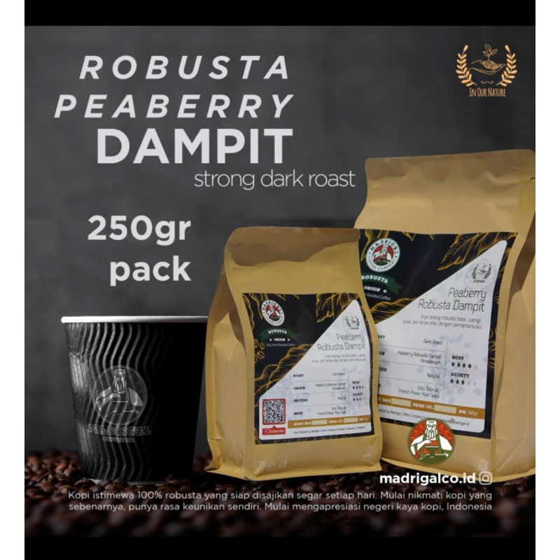 

Kopi Peaberry Dampit 250gr ( Dark Roast )