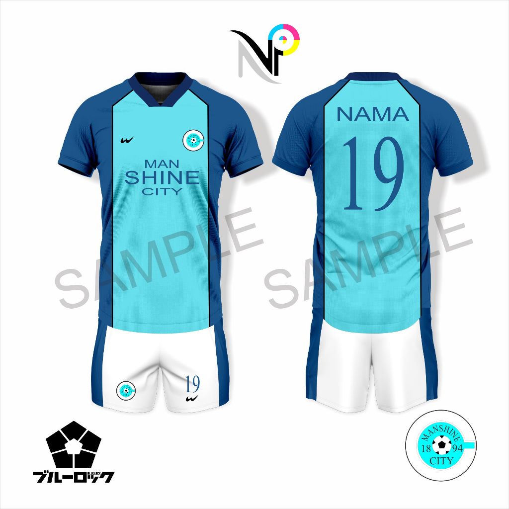 Baju Jersey Blue Lock NAGI Manshine City / Baju Cosplay Anime Full Print Custom