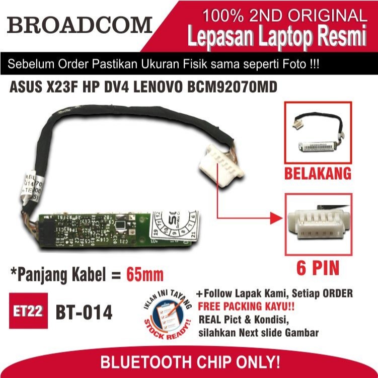 ET22 BT-AS-1 Bluetooth Chip Laptop BROADCOM BCM92070MD QDS-BCM92070MD 4324A-BRCM1043