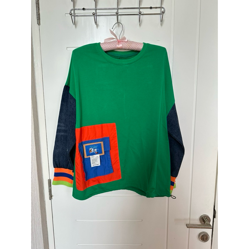 Kaos Lengan panjang tangan denim bekas