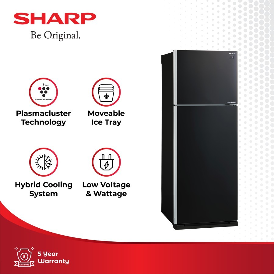 LEMARI ES SHARP SJ IG571PG BK / SHARP KULKAS 2 PINTU NEW J TECH INVERTER COMPRESSOR SJ IG571PG BK