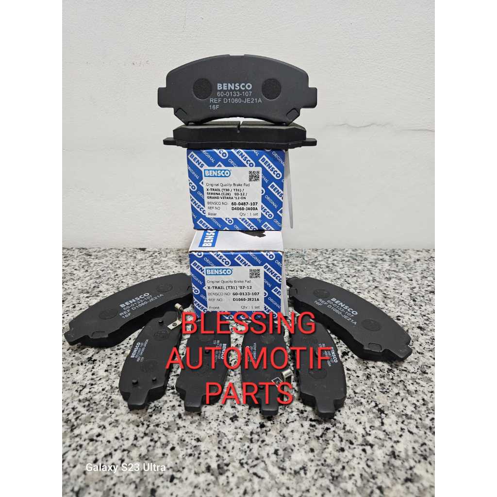 KAMPAS REM DEPAN DAN BELAKANG XTRAIL T31 BRAKE PAD XTRAIL T31 1SET KANVAS REM DEPAN+BELAKANG XTRAIL 