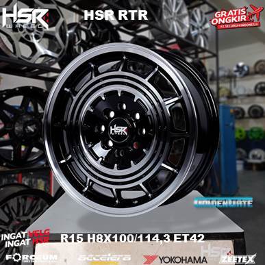Velg mobil r15 hsr wheel untuk avanza, livinna, soluna dll hsr Rtr pcd 4x100 4x114 lebar 6,5 rata