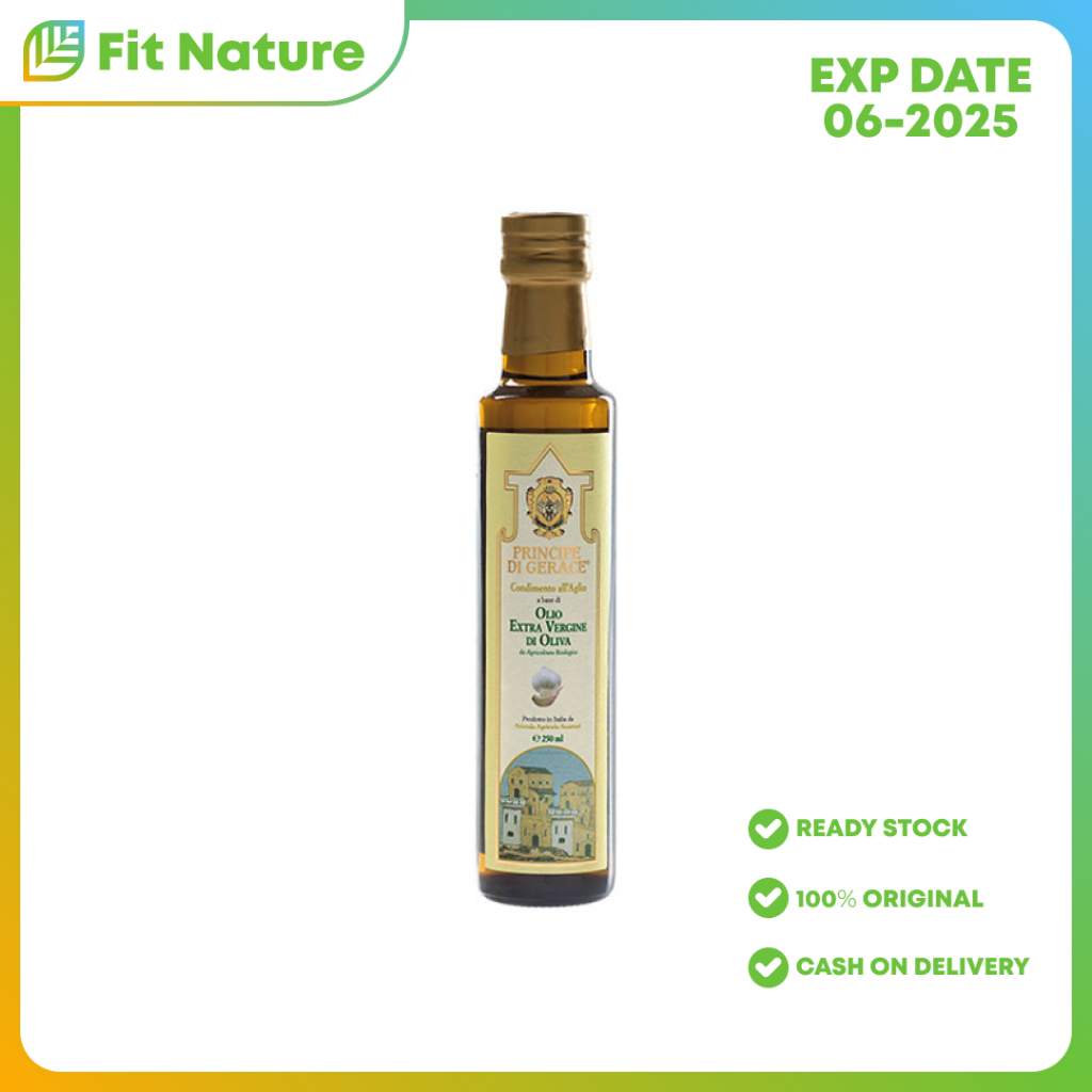 

Minyak Zaitun MEDITERRANEA Organic Extra Virgin Olive Oil Garlic Flavoured 250ml