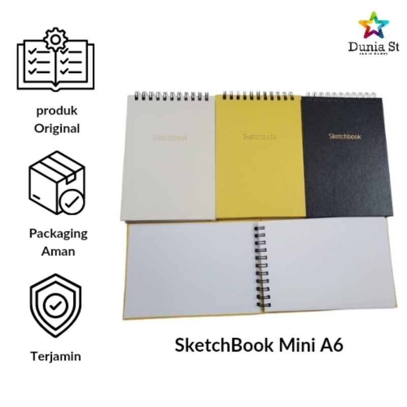 

sketchbook mini A6 (27 lembar) - Buku catatan/gambar polos