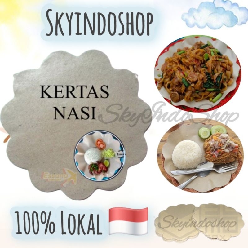 Kertas Nasi Bunga | Untuk Alas Piring Rotan | Serbaguna Cocok Untuk Acara Hajatan  BBQ  Ulang Tahun 
