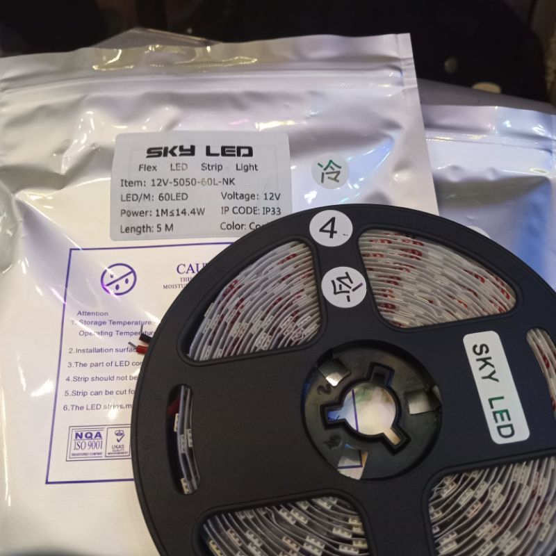 led strip 5050 12v 5m 5 meter ip33 sky
