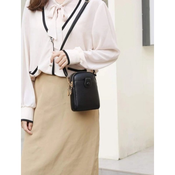 Tas selempang mini wanita kulit asli Garut