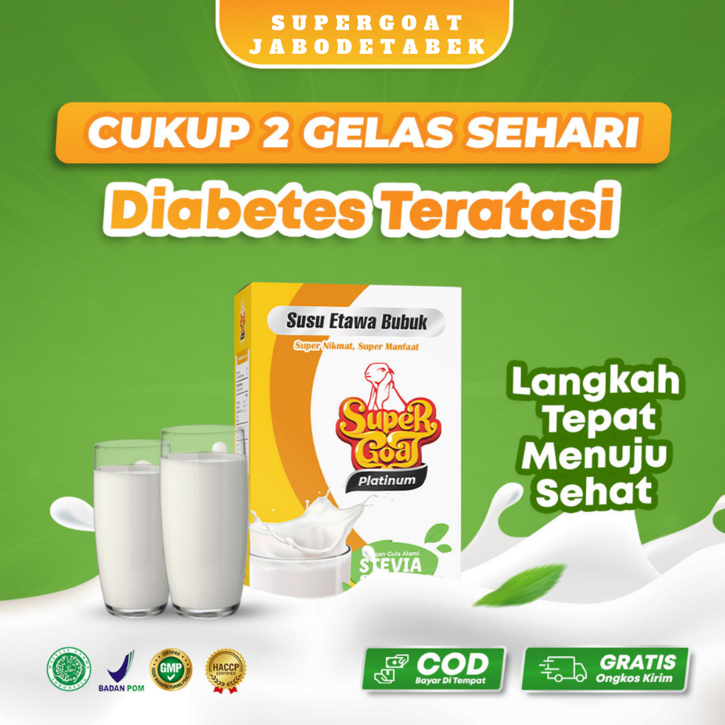 

SUPERGOAT Susu Kambing Solusi Diabetes Dengan Etawa Platinum Stevia 1 Box