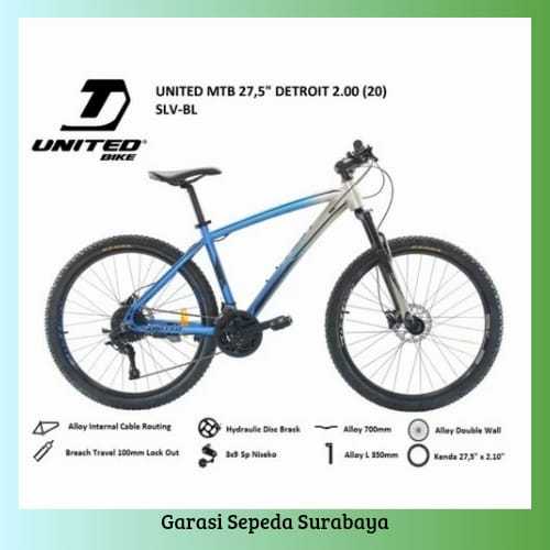SEPEDA GUNUNG 27.5 INCH MTB UNITED DETROIT 2.0 2.00 27 SPEED HIDROLIK BERKUALITAS