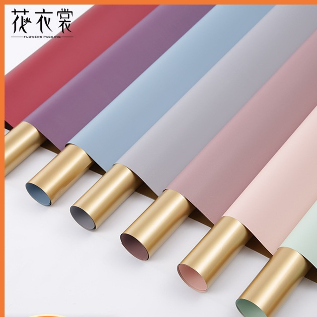 

[5 Lembar] Carol Gallery Flower Wrap Two Side Gold / Kertas Cellophane Two Side Gold