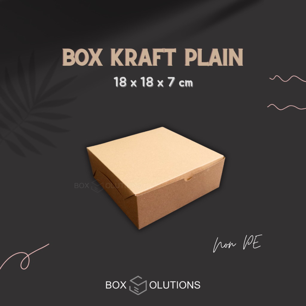 

[isi 10] dus kue / box kraft plain 18 x 18 x 7 cm NON PE
