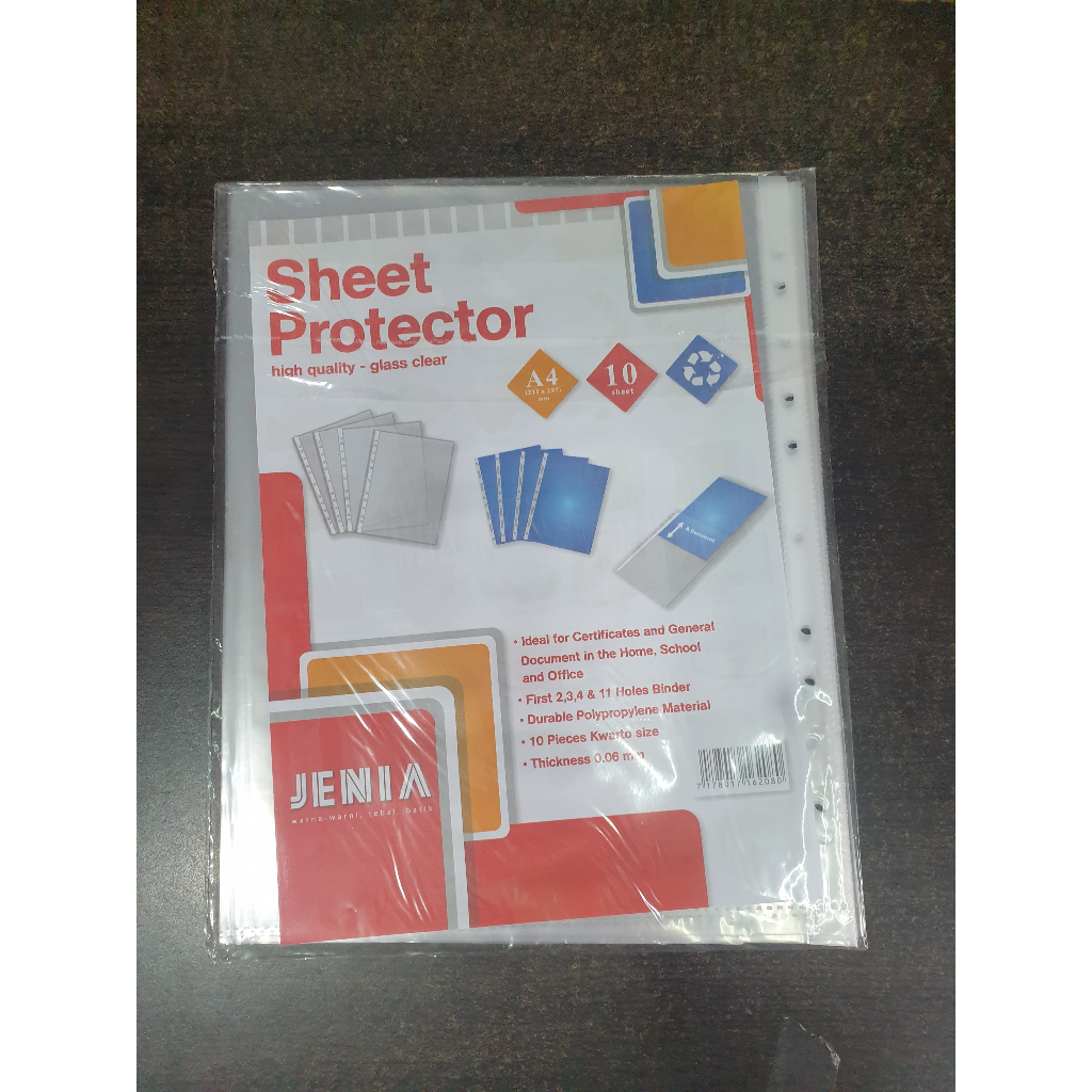 

Map Plastik Sheet Protector Jenia A4 Pelindung Kertas Jenia 215 X 297 mm