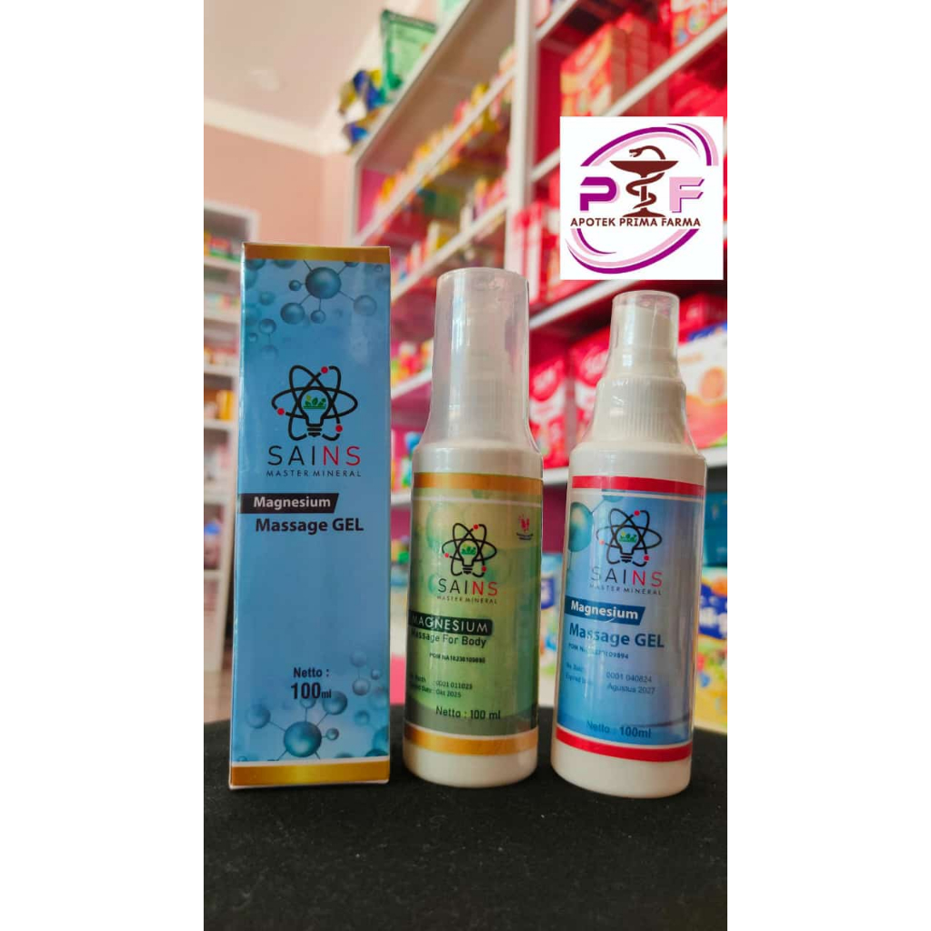 Magnesium Massage Gel Sains Master Mineral 100 ML Bonus Parfum 30 Ml Random ( Sesuai Stock yang ada 